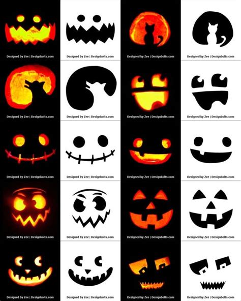 10 Free Printable Easy Pumpkin Carving Stencils Ideas Faces Patterns