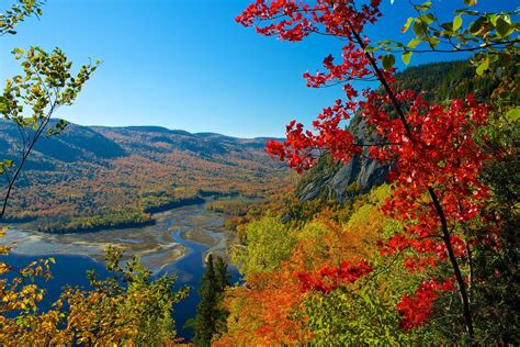 Fall Mountain River Trees Landscape Autumn Wallpapers Hd Desktop