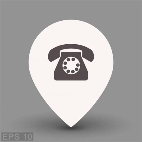 Icono de teléfono viejo puntero de localización Vector de stock