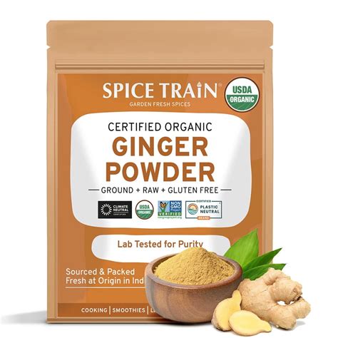 Spice Train Organic Ginger Powder 454g16oz 100 Raw Ground Ginger Root Powder From India In