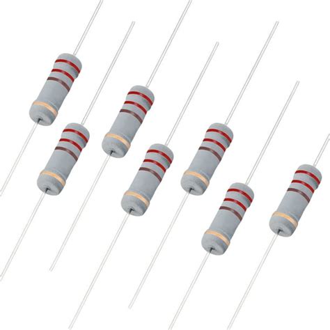 50pcs Axial Carbon Film Resistors 220 Ohm 2w 5tolerances 4 Color Bands