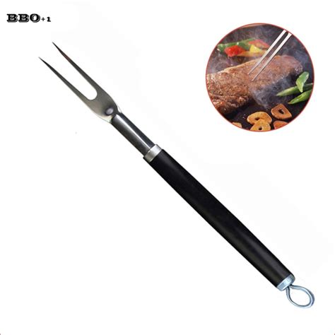 New 18 Stainless Steel Bbq Fork Long Handle Comfort Grip Barbecue