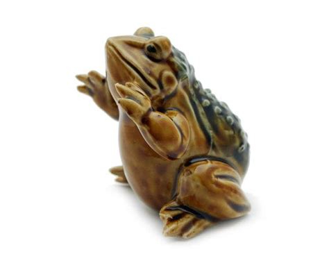 Ceramic Warty Toad In Brown And Green Glazed Figurine Etsy Uk