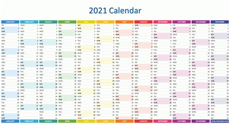 Excel Calendar 2021 Example Calendar Printable