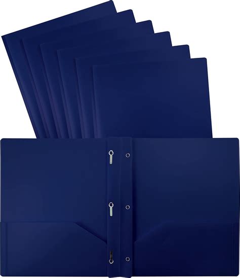 Better Office Products Blue Plastic 2 Pocket Folders With