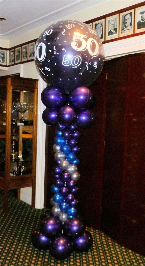 Classic Twisted Column With 3ft Topper Balloon Balloon Columns 50th