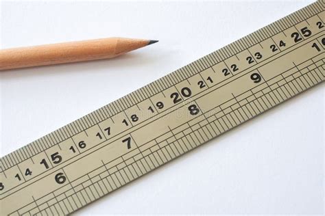 Ruler Paper Pencil Stock Image Image Of White Centimetres 67129083
