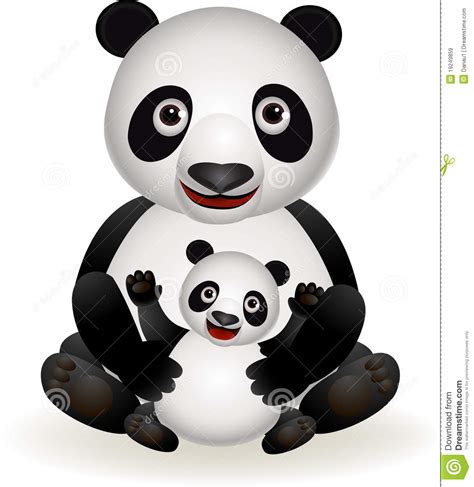 Cute Panda And Baby Panda Royalty Free Stock Images