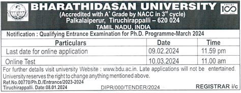 Official Website Of Bharathidasan University Tiruchirappalli Tamil