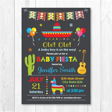 Editable Fiesta Baby Shower Invitation Mexican Baby Shower Etsy