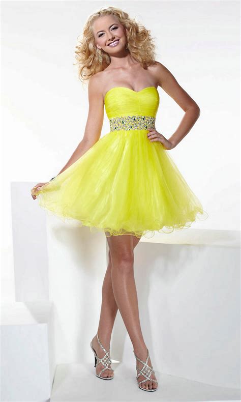 Short Yellow Puffy Dress Dress Ideas