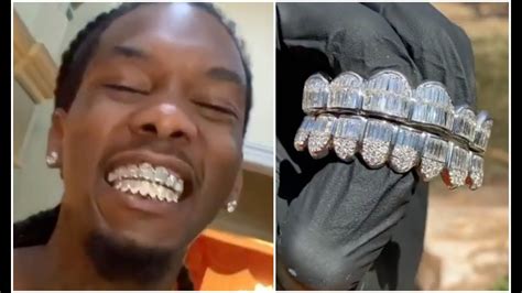 Offset Gets First Ever Baguette Permanent 500k Diamond Grill Youtube