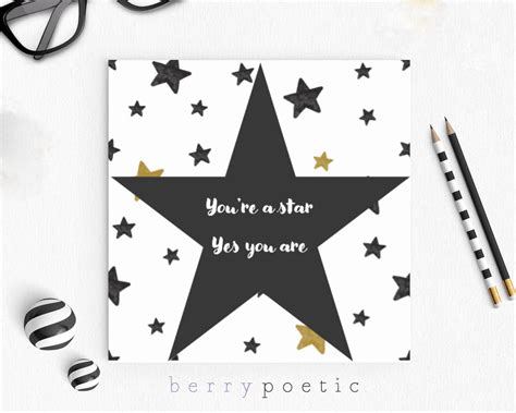 Youre A Star Yes You Are Inspirational Poem Card Etsy