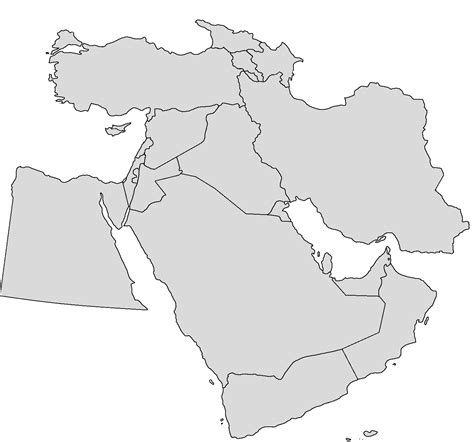 Blank Map Middle East Time Zones Map World