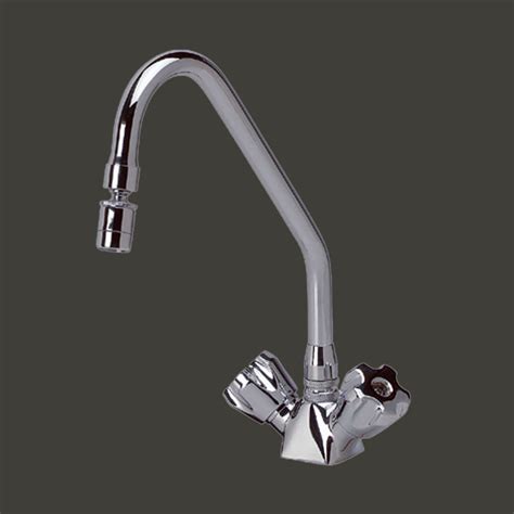 Brushed nickel kitchen sink faucet pull out sprayer single hole swivel mixer tap. Kitchen Faucet Chrome Single Hole Cross 2 Handles