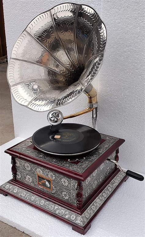 Hmv Gramophone Fully Working Antique Design Phonograph Win Up Etsy