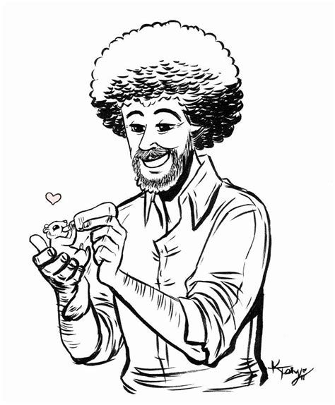 Bob Ross Coloring Page Coloring Pages
