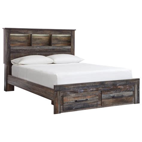 Ashley Signature Design Drystan Rustic Queen Bookcase Bed With