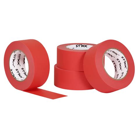 4 Pack 2 Inch X 60yd Stikk Red Painters Tape 14 Day Easy Removal Trim