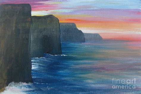 Cliffs Of Moher Sunset Painting By Chris Murray