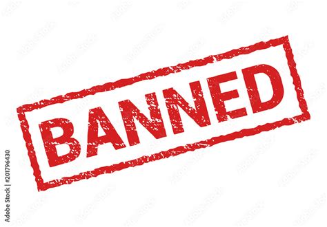 Banned Rubber Stamp Isolated Vector Sticker Banned Prohibition Sign