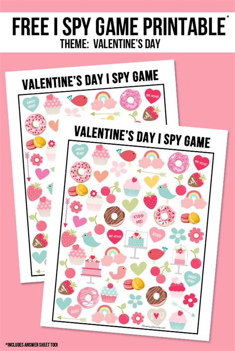 Valentines Day I Spy Printable