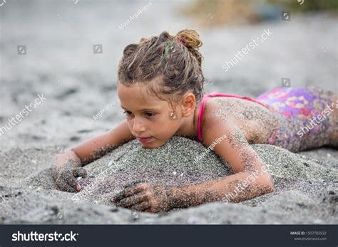 Little Girl Bikini Lies On Beach Stock Photo 1507785932 Shutterstock