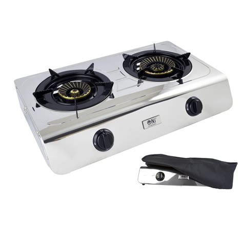 Portable Double Burner Gas Stove Camping Cooktop Nj 60sd On Onbuy