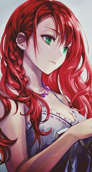 Аниме Картинки Тян с красными волосами Anime Red Hair Red Hair