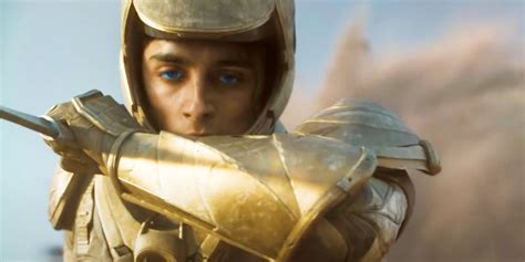 Dune Movie Trailer Timothée Chalamet Gets Blue Eyes And Wears Gold Armor