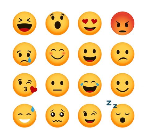 Conjunto De Iconos De Emoticonos Vector De Emoji Emoticonos 3d