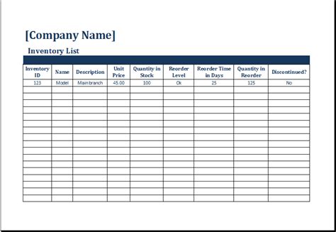 Inventory Spreadsheet Templates Excel Retail Management Template