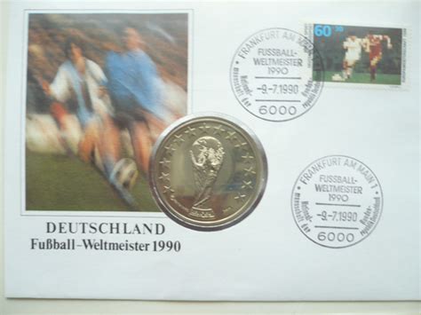 Daten, wert und preise zu den spielern und spielen der weltmeisterschaften. NUMISBRIEF DEUTSCHLAND FUßBALL WELTMEISTER 1990 günstig ...