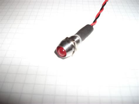 Flashing Red Led 6v 5mm With Chrome Bezel Ebay