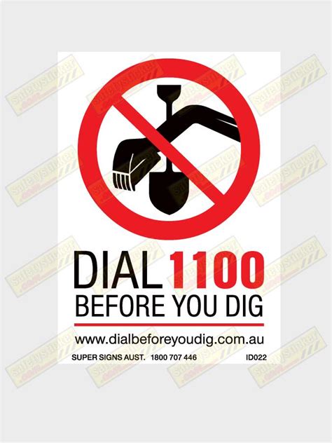 Dial Before You Dig Decal Safety Sticker