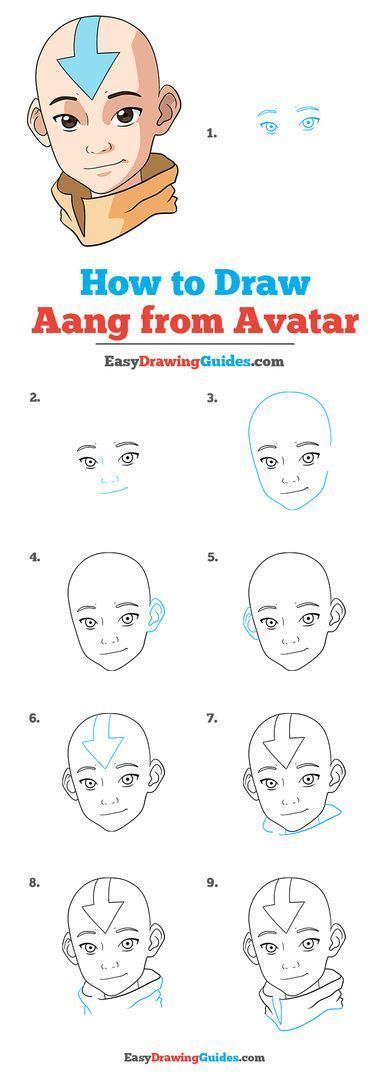 How To Draw Aang From Avatar The Last Airbender Really Easy Drawing