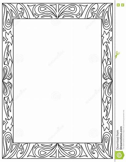 Frame Coloring Square A4 Format Decorative Isolated