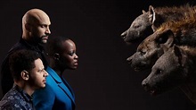 Eric André, Florence Kasumba, and Keegan-Michael Key With Hyenas Azizi ...