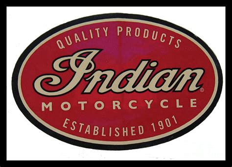 Vintage Indian Motorcycle Decal Round With Border Photograph By Scott