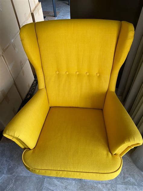 Strandmon Armchair And Ottoman Skiftebo Yellow Ikea Ph