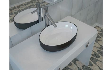 ᐈ Aquatica Metamorfosi Blck Wht Oval Ceramic Bathroom Vessel Sink Buy