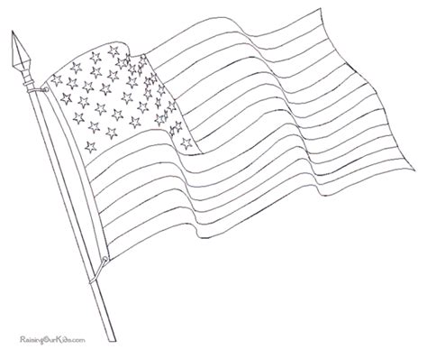 Waving American Flag Drawing