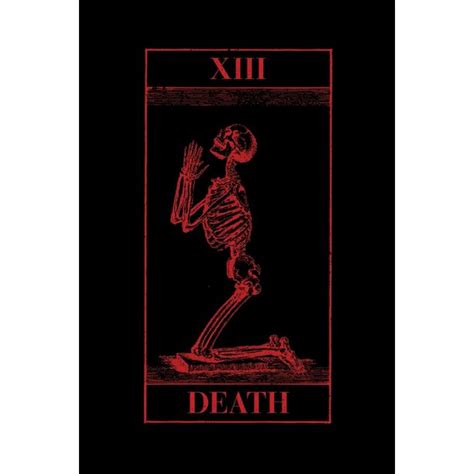 When the death card appears reversed it asks you what changes you are resisting. Death : Vintage Death Tarot Card - Praying Skeleton - Red and Black Bullet Journal Dot Grid ...