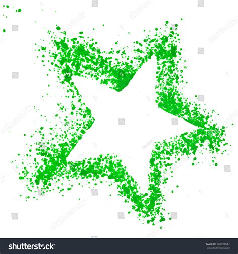 Blank Border Green Star Drawing Air Stock Illustration 140021647