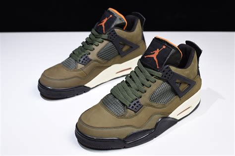 Mens Air Jordan 4 Retro “undefeated” Olive Greenblack Orange