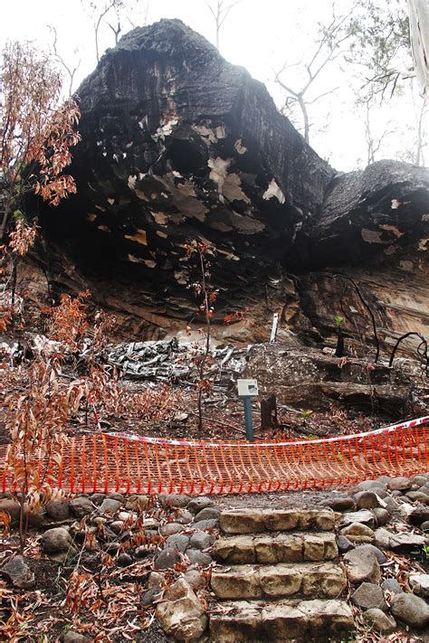 The Aftermath Of Fire Damage To Important Rock Art At The