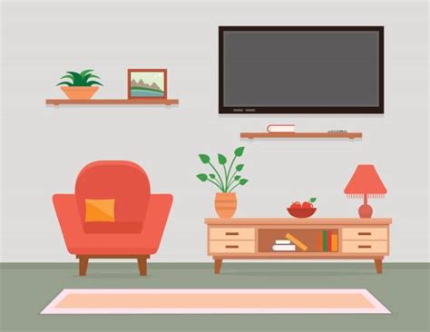 Best Wallpaper Living Room Illustrations Royalty Free Vector Graphics