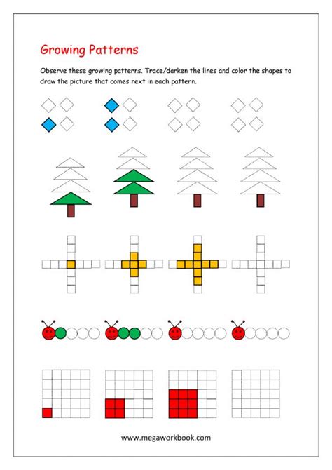 15+ Shape Pattern Worksheet For Kindergarten - Chart-sheet.com