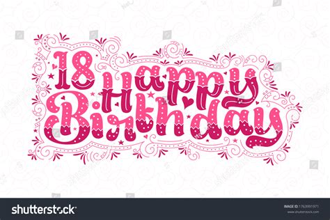 18th Happy Birthday Lettering 18 Years Stock Vector Royalty Free