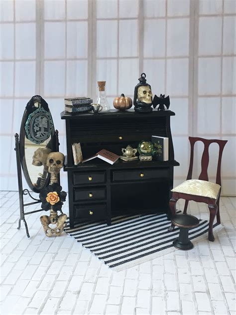 Halloween Conjuring Library Desk Bookcase And Decoraccessories 20